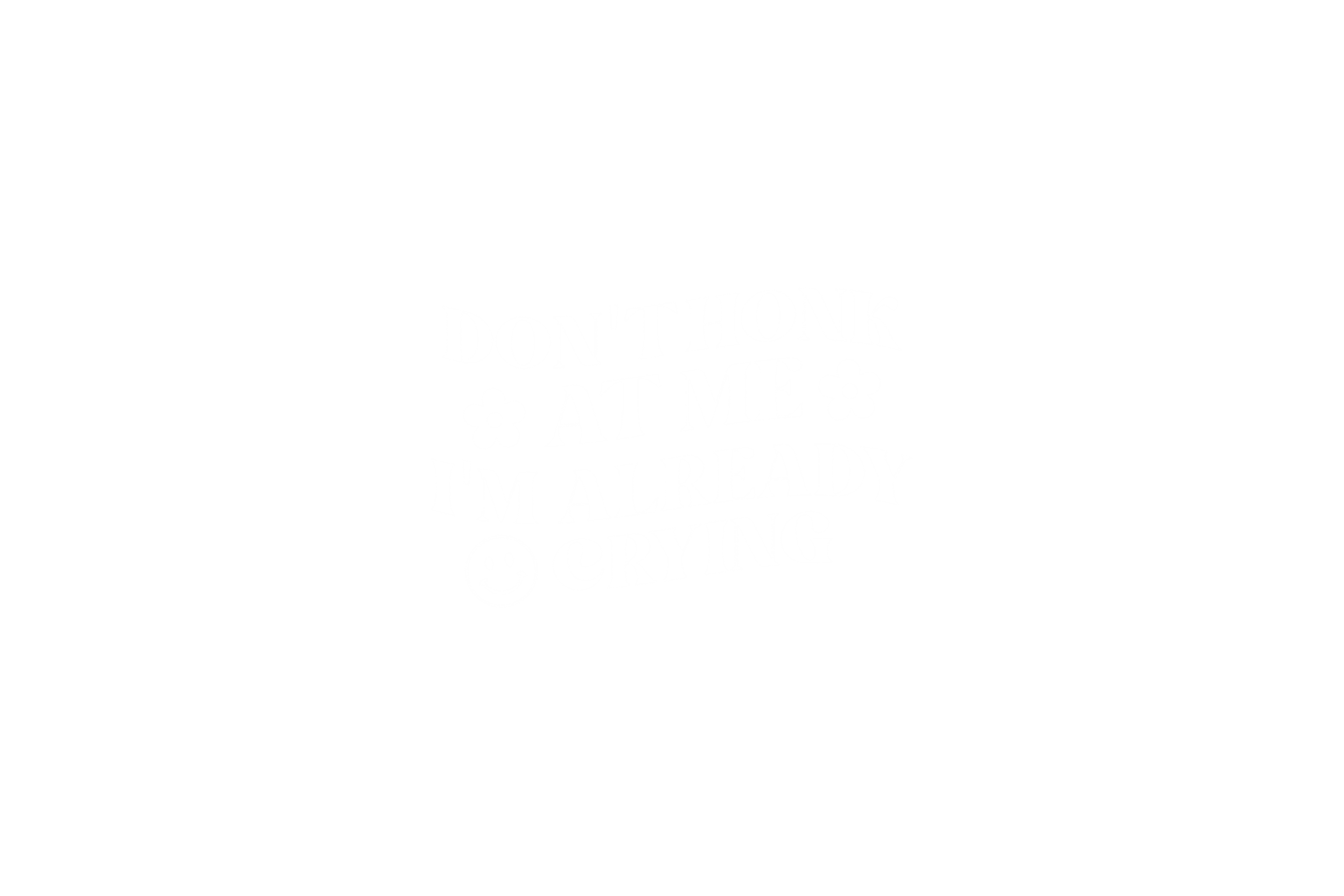 STICKER: DON'T HONK AT ME I'M ALREADY CRYING