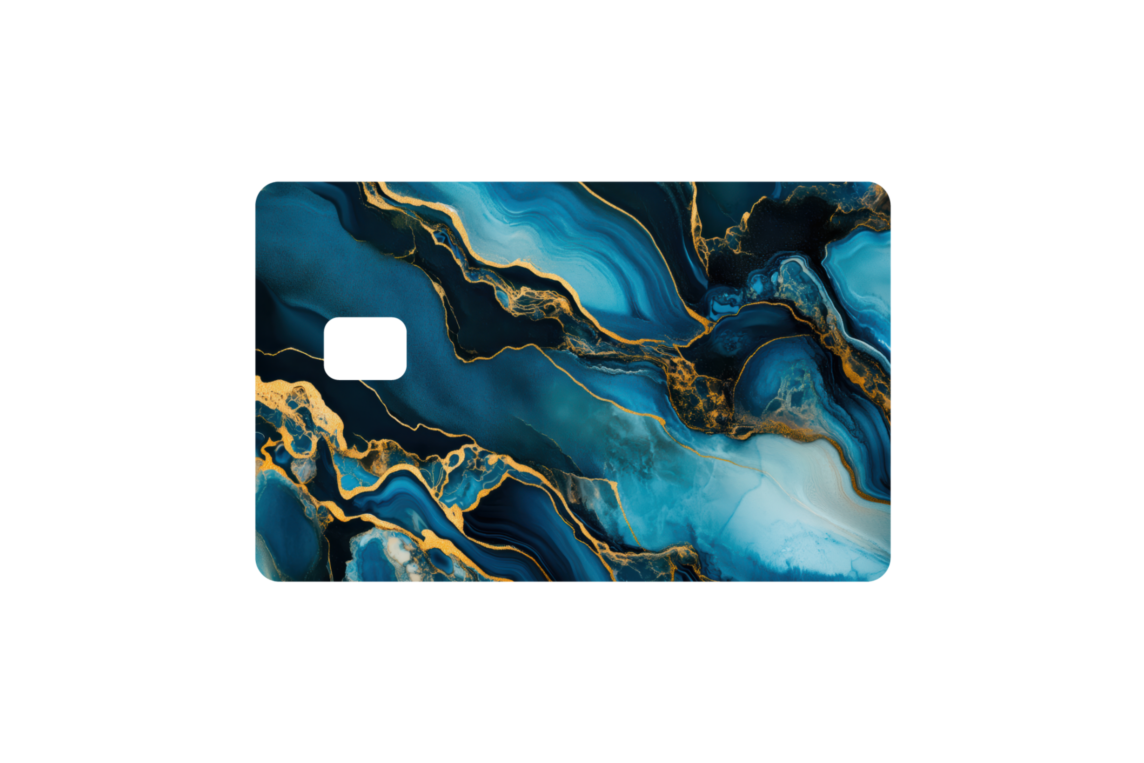 CARD WRAP: MARBLE BLUE/GOLD - OzDecalz