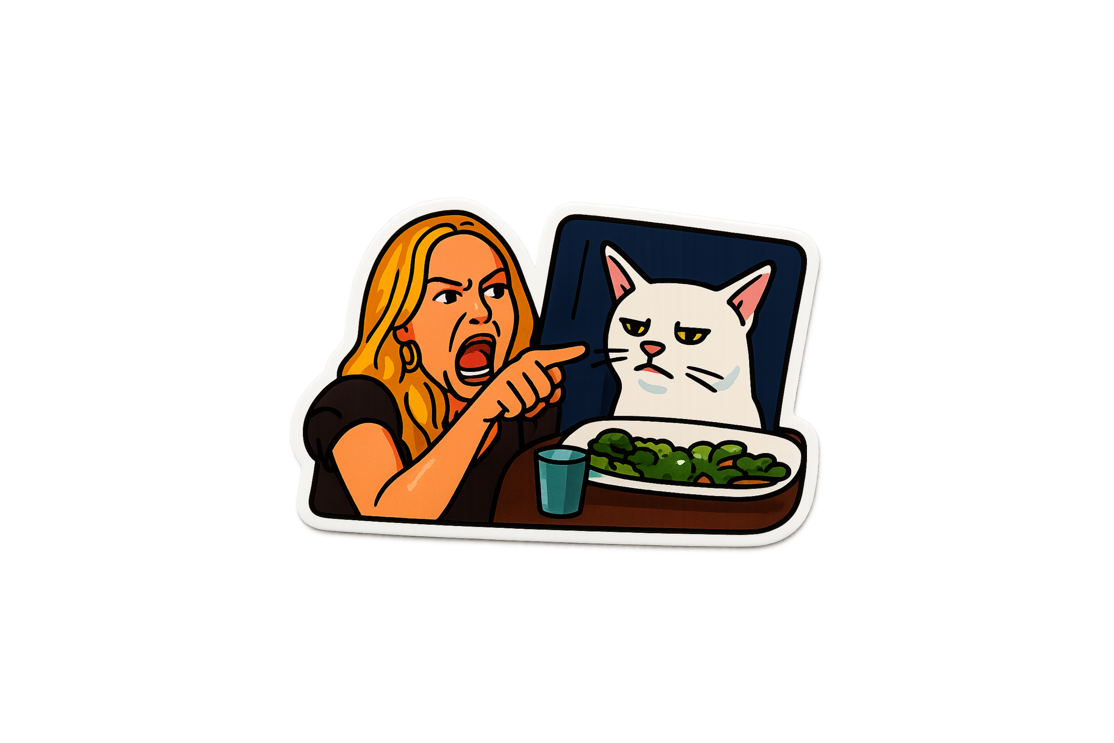 STICKER: WOMAN YELLING AT
