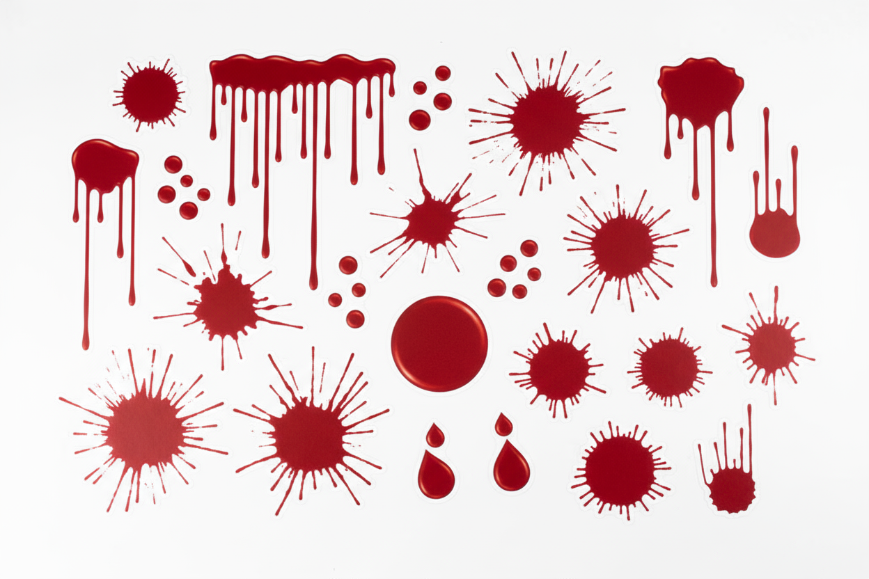 Blood Splatter Stickers - Horror & Grunge Shoe Customization