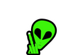 Peeper Sticker: GREEN ALIEN