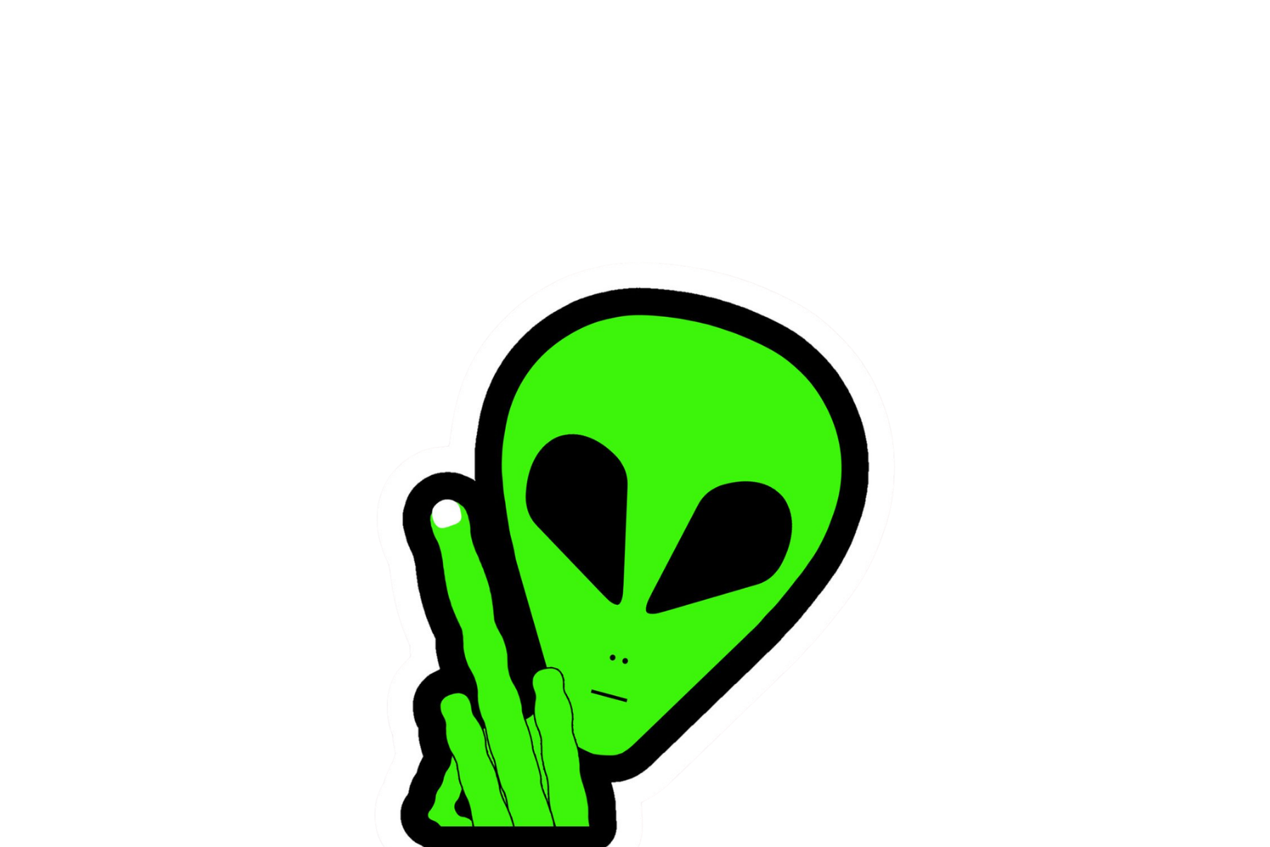 Peeper Sticker: GREEN ALIEN
