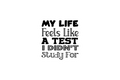 Die-Cut Sticker: MY LIFE FEELS LIKE A TEST
