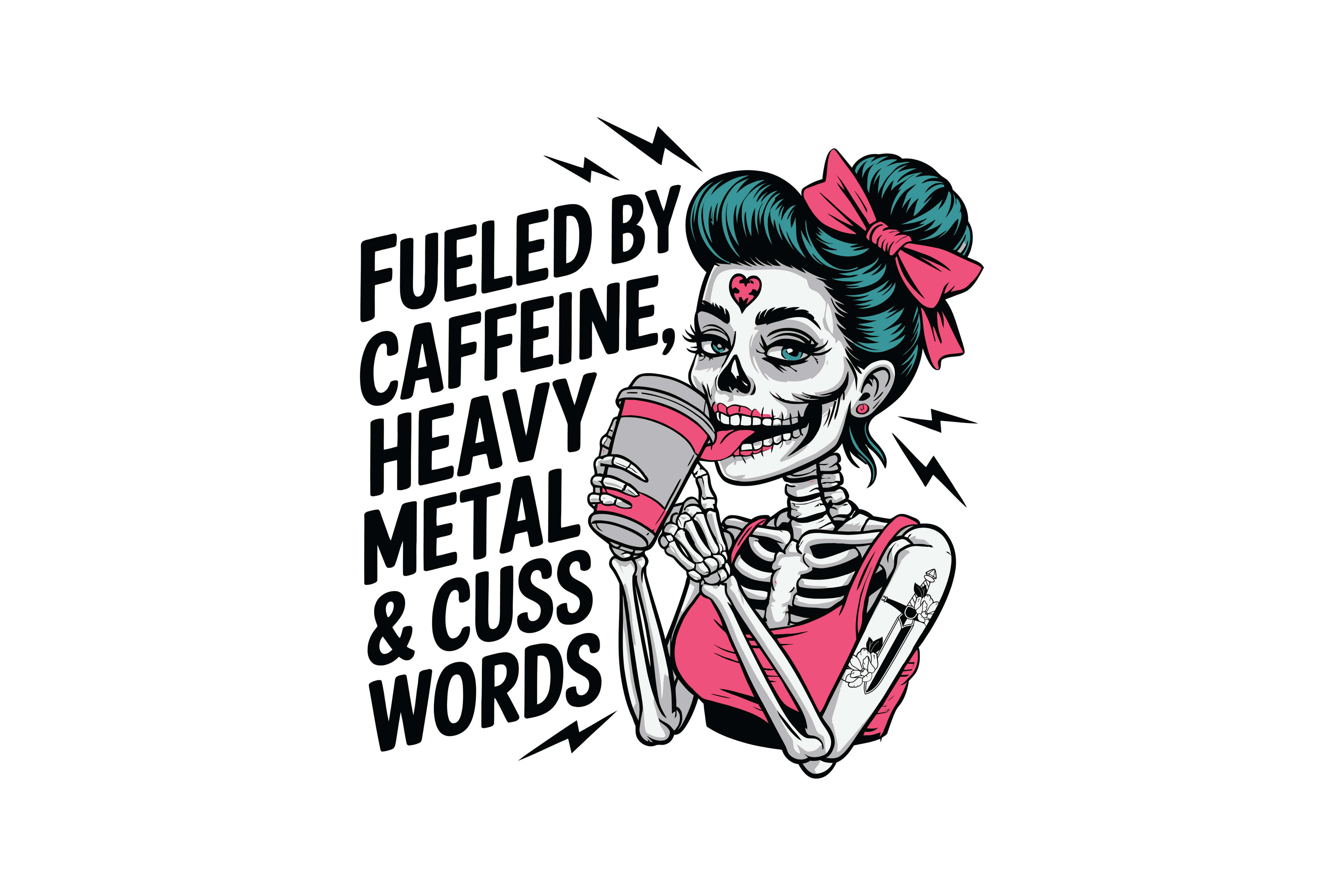 STICKER: FUELED BY CAFFEINE HEAVY METAL - OzDecalz