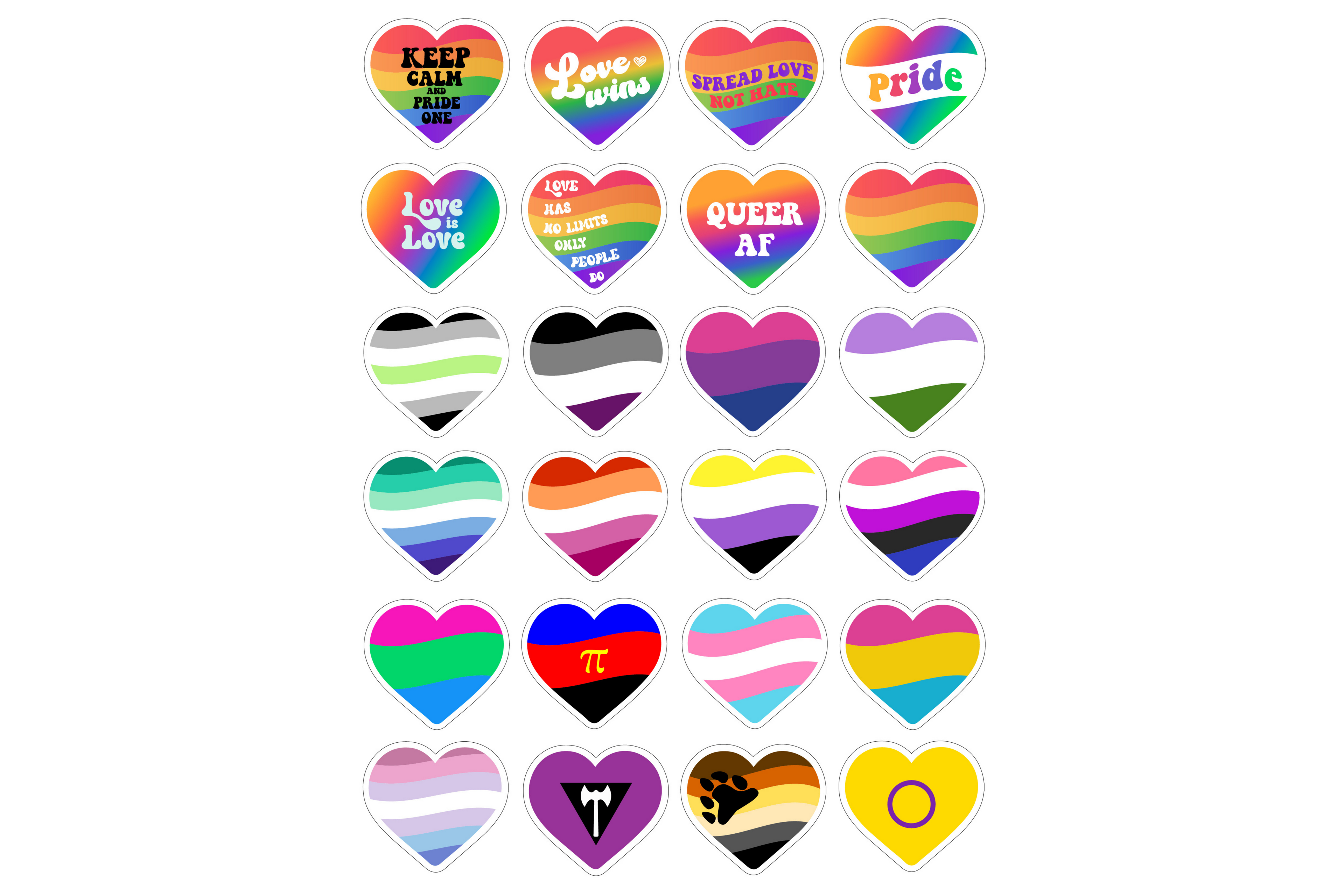 STICKER BUNDLE: PRIDE HEARTS - OzDecalz