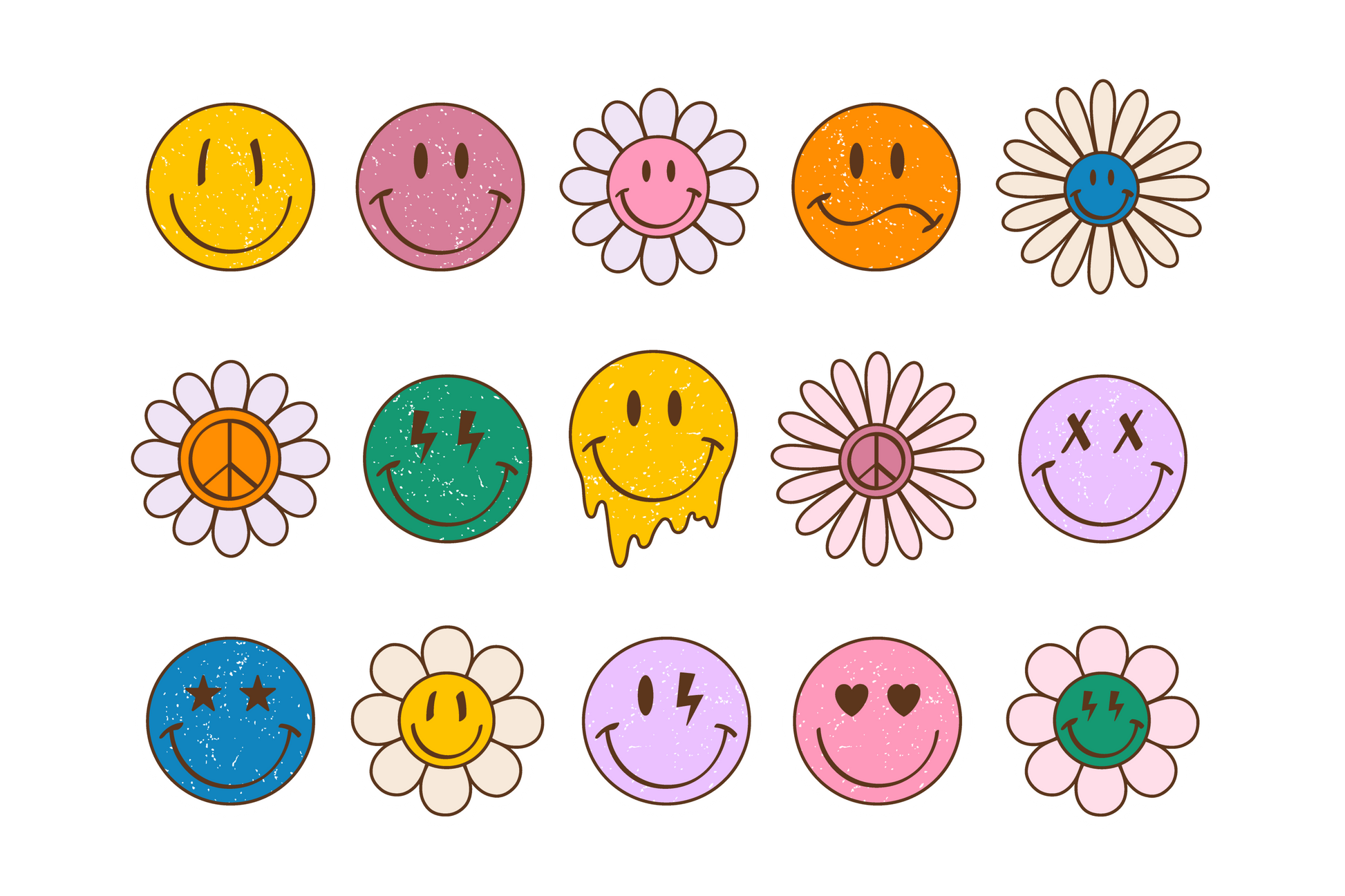STICKER BUNDLE: SMILEY FACES/FLOWERS