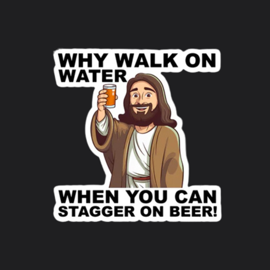 STAGGER ON BEER STICKER