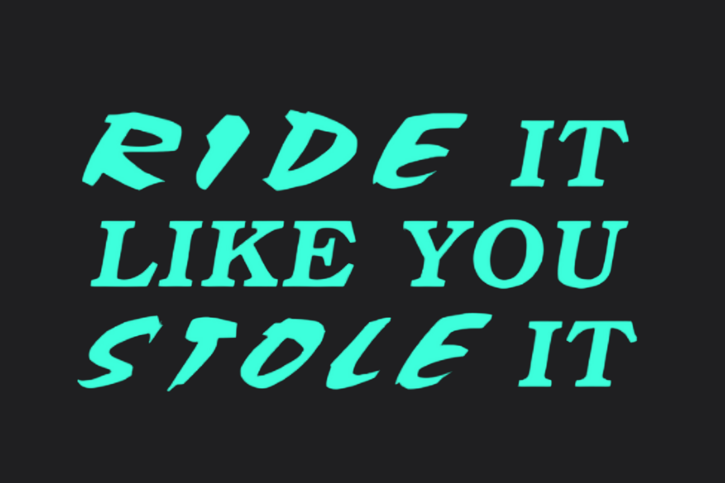 Ride it like you Stole it Sticker