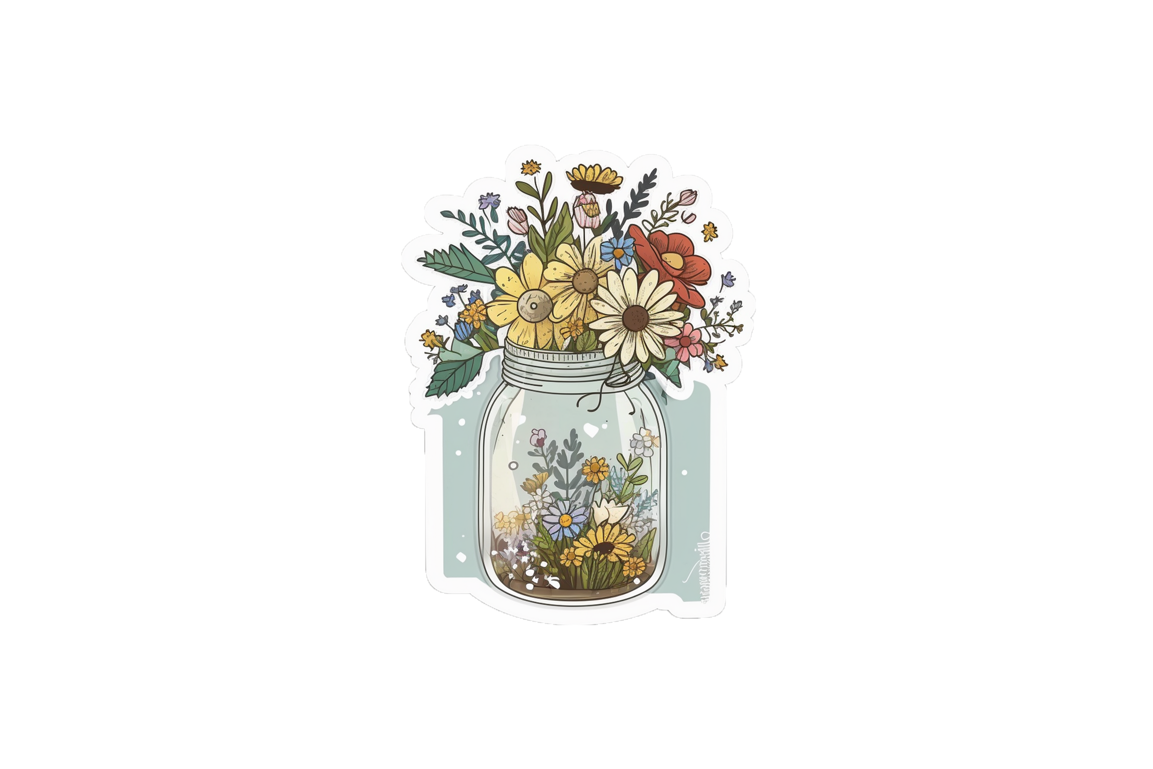 STICKER: VASE OF FLOWERS - OzDecalz