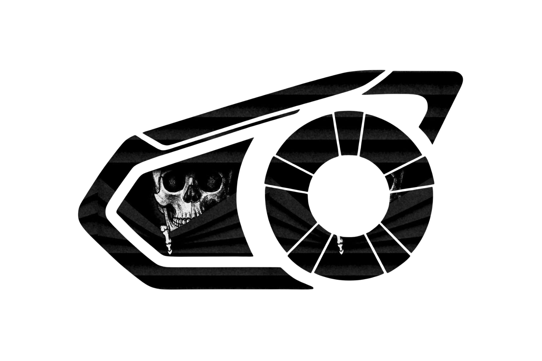 INTERCOM SKIN: SKULL MONO BLACK
