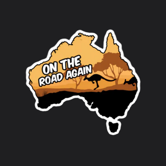 ON THE ROAD AGAIN STICKER