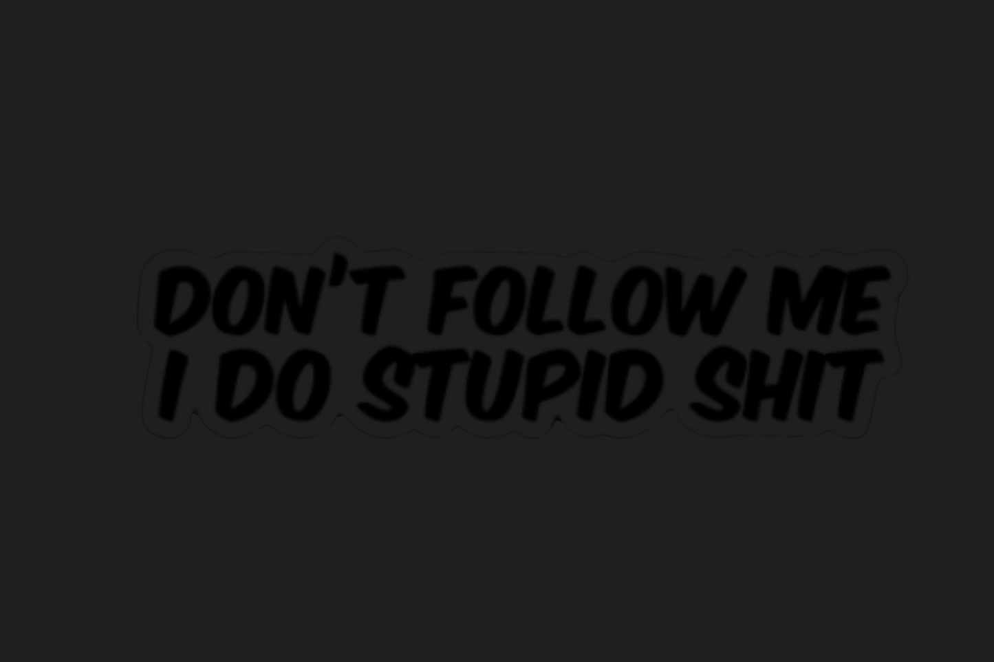 Don't Follow Me I Do Stupid Shit Sticker