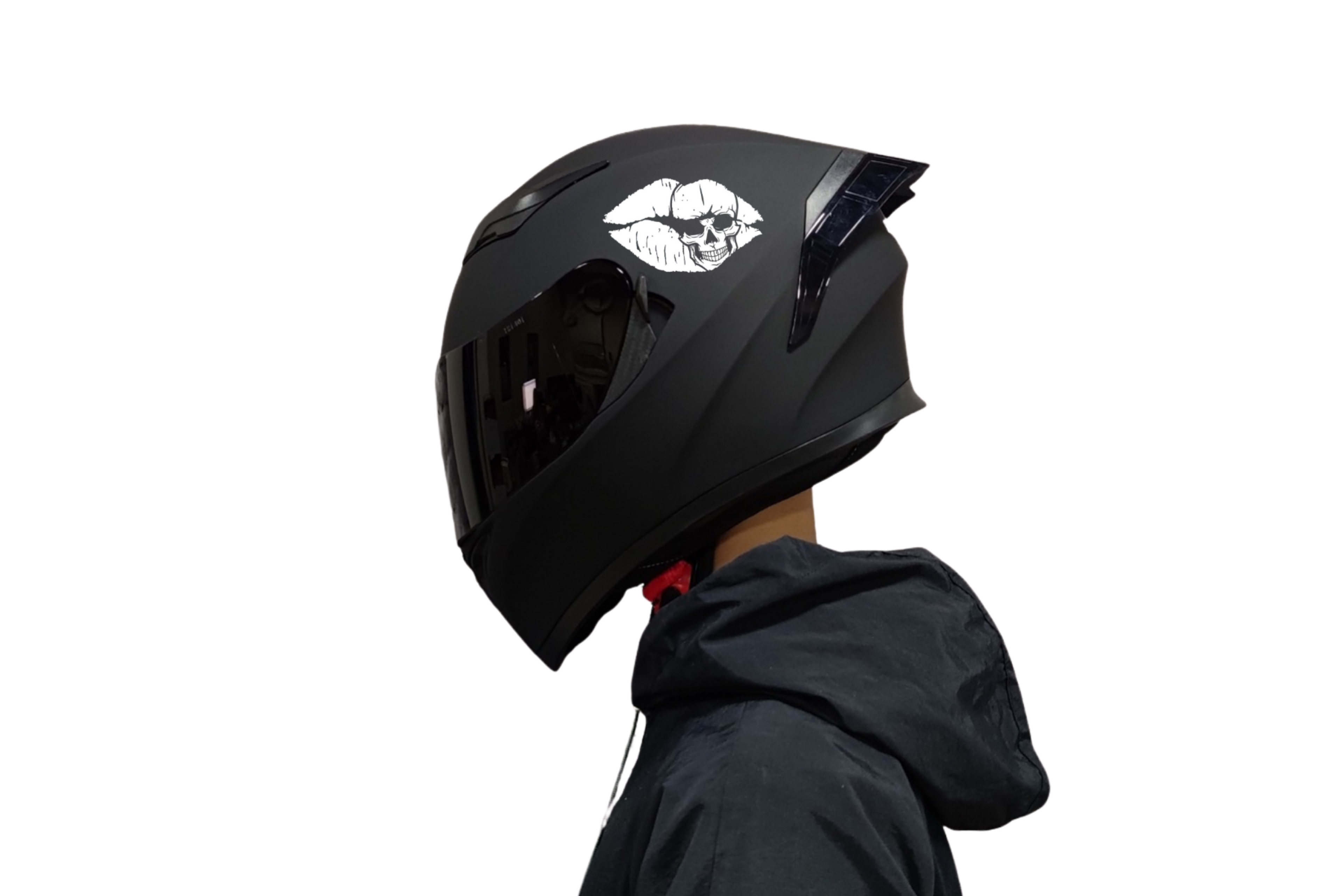 Lips & Skull Helmet Sticker