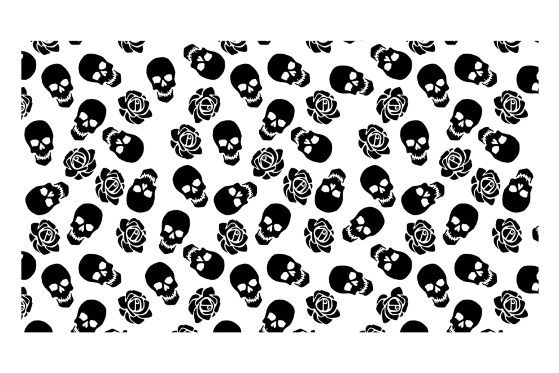 QUARTER WINDOW BANNER: SKULLS & ROSES