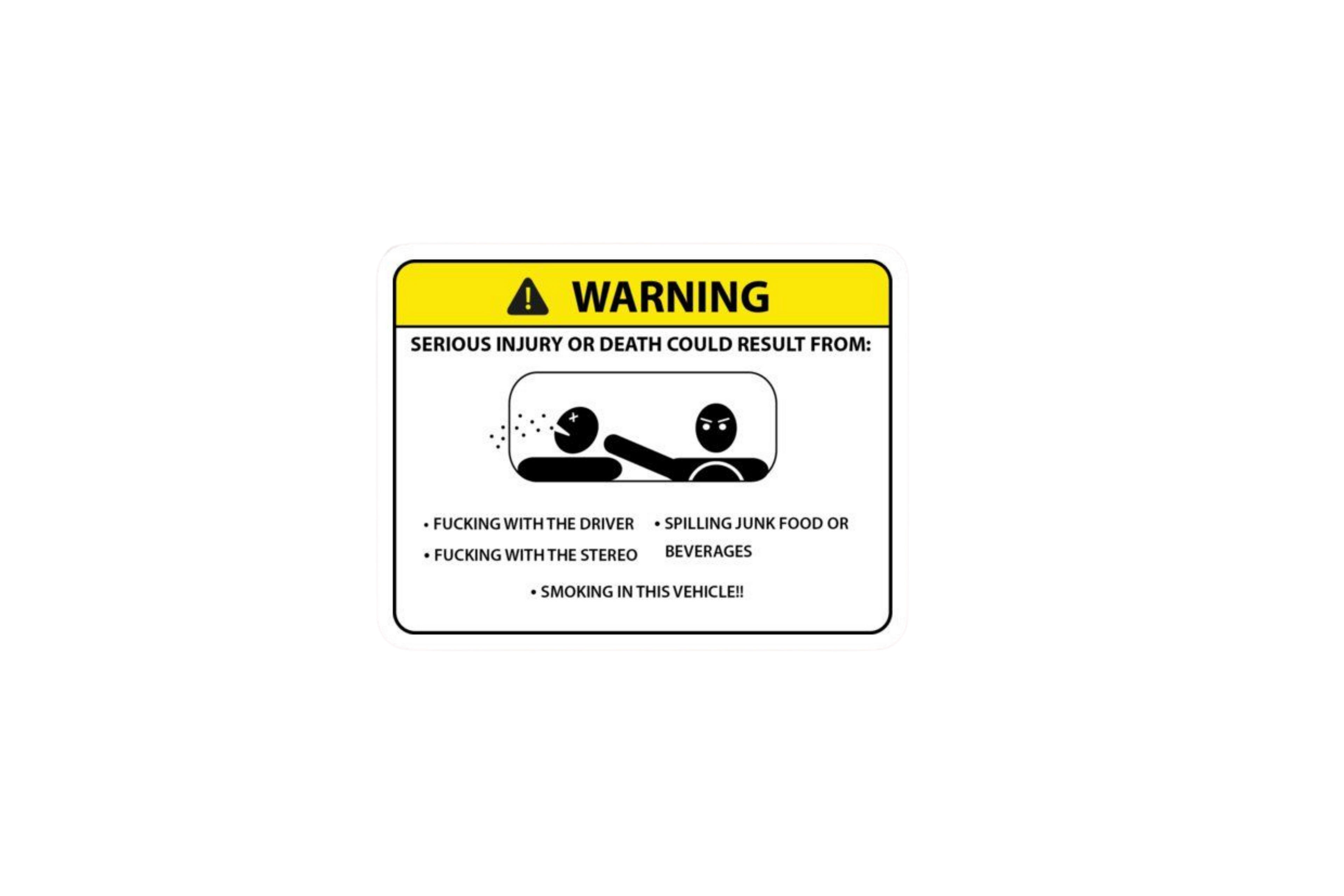 STICKER: SERIOUS INJURY OR DEATH