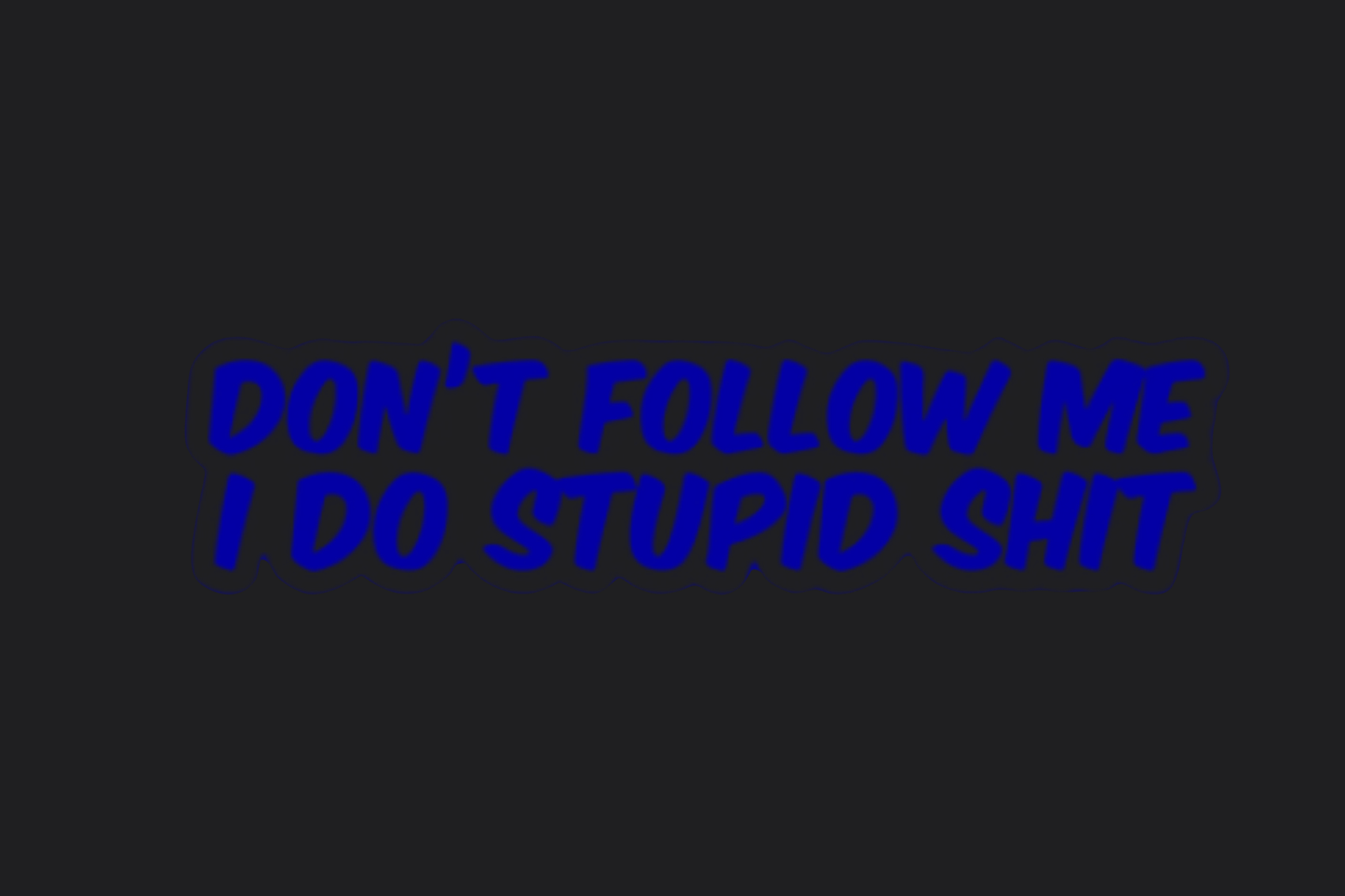 Don't Follow Me I Do Stupid Shit Sticker