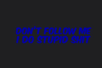 Don't Follow Me I Do Stupid Shit Sticker