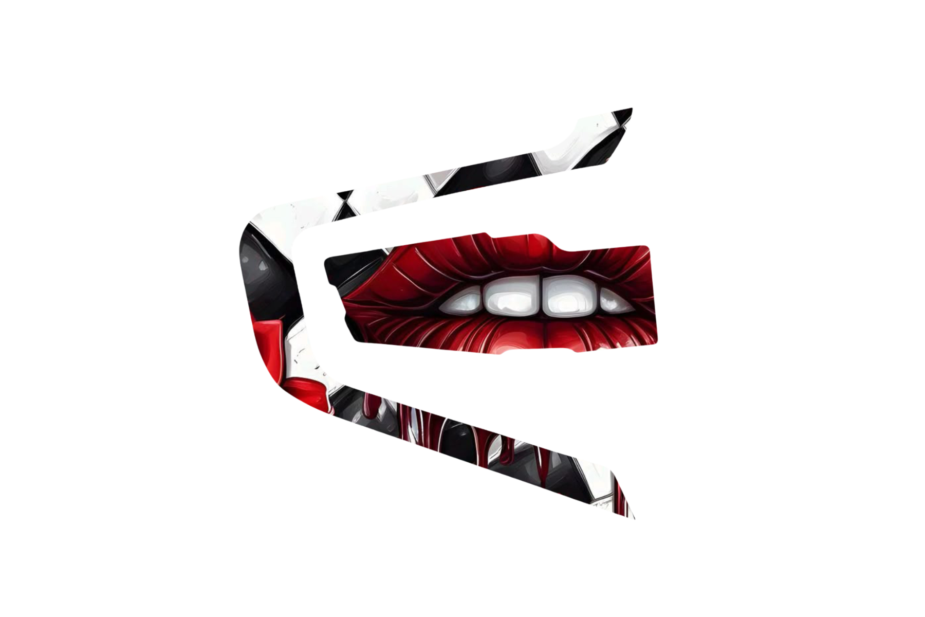 INTERCOM SKIN: RED LIPS GEOMETRIC