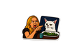 Die-Cut Sticker: WOMAN YELLING AT