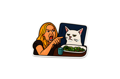 STICKER: WOMAN YELLING AT