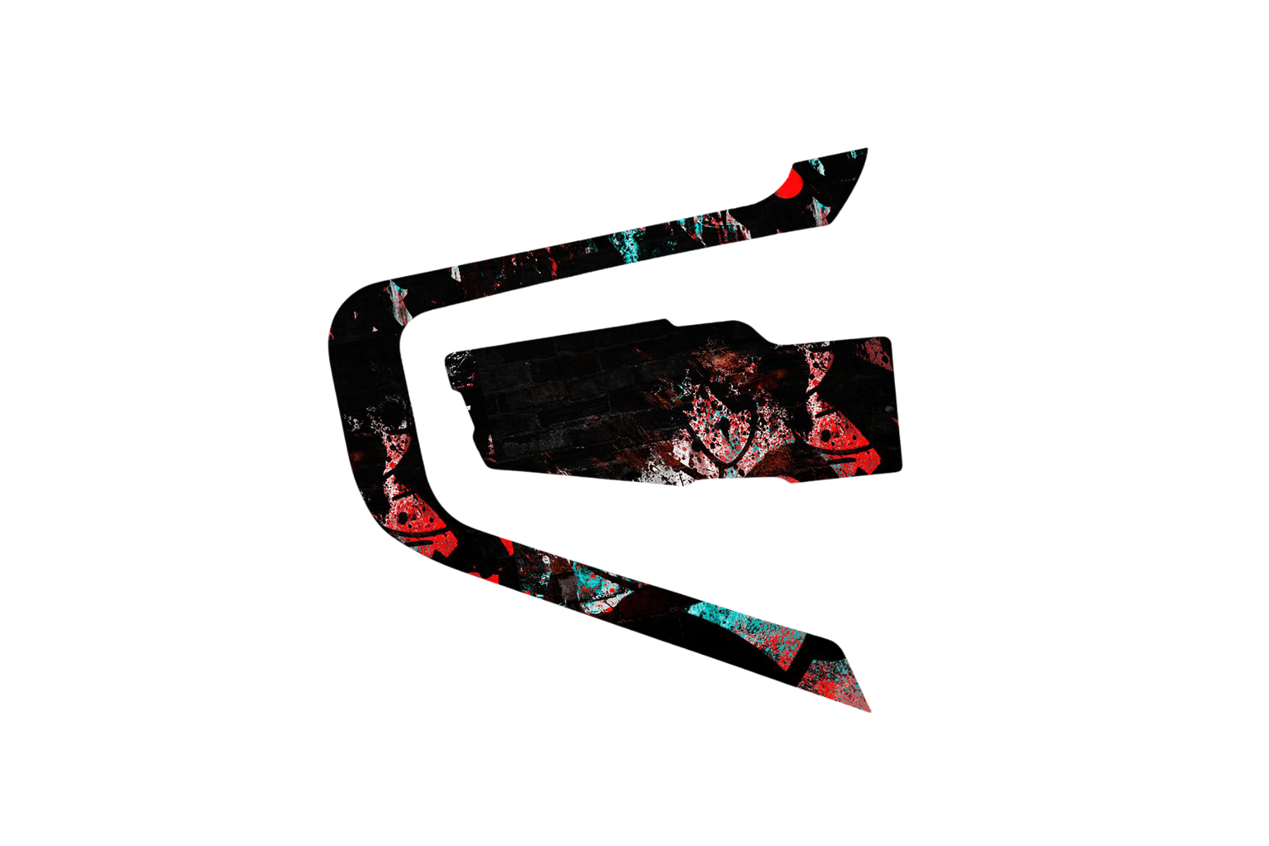 Packtalk Bold Skin: RED CYAN GRUNGE SPLATTER