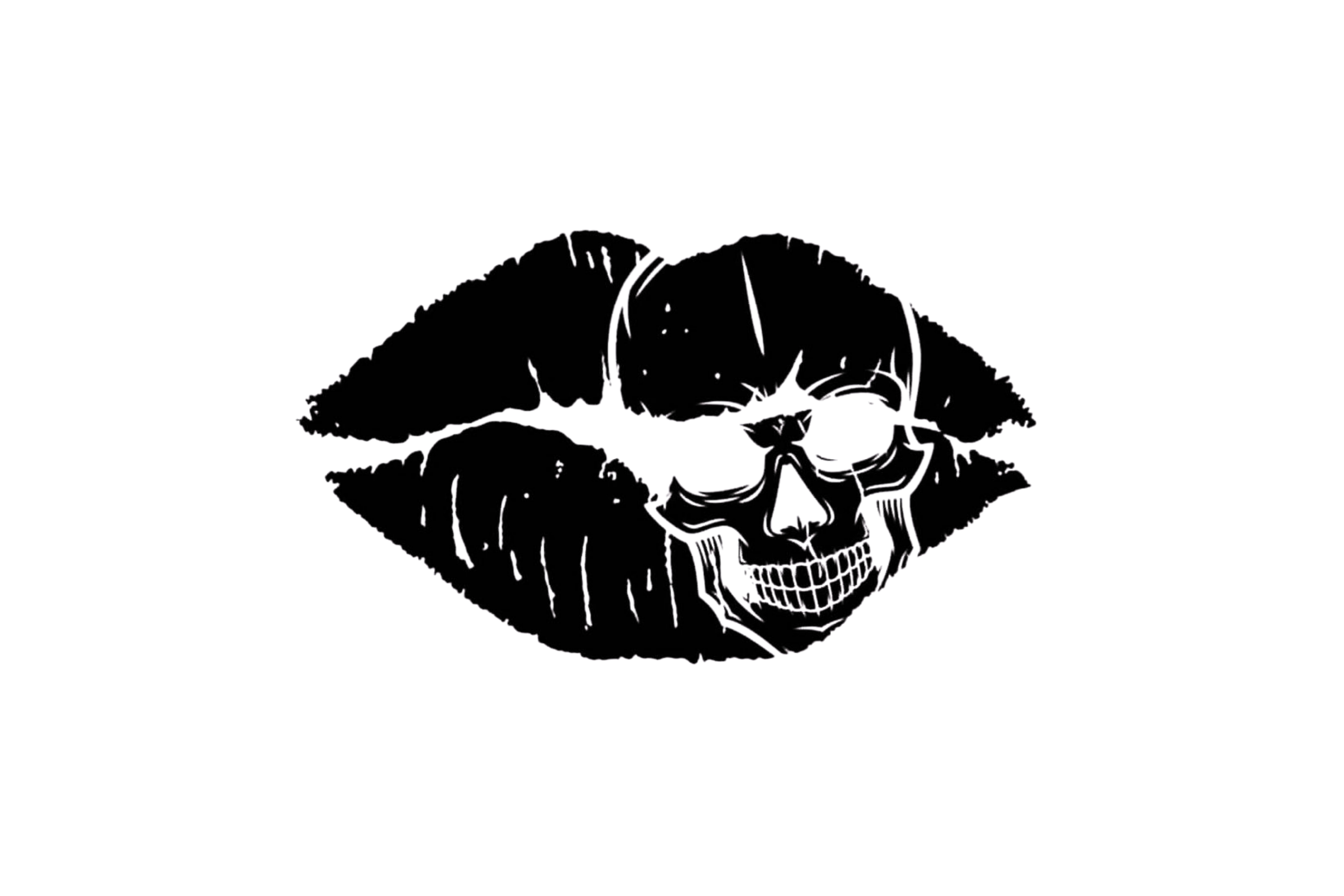 HELMET DECAL: LIPS & SKULL