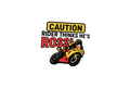 STICKER: CAUTION RIDER THINKS HE'S