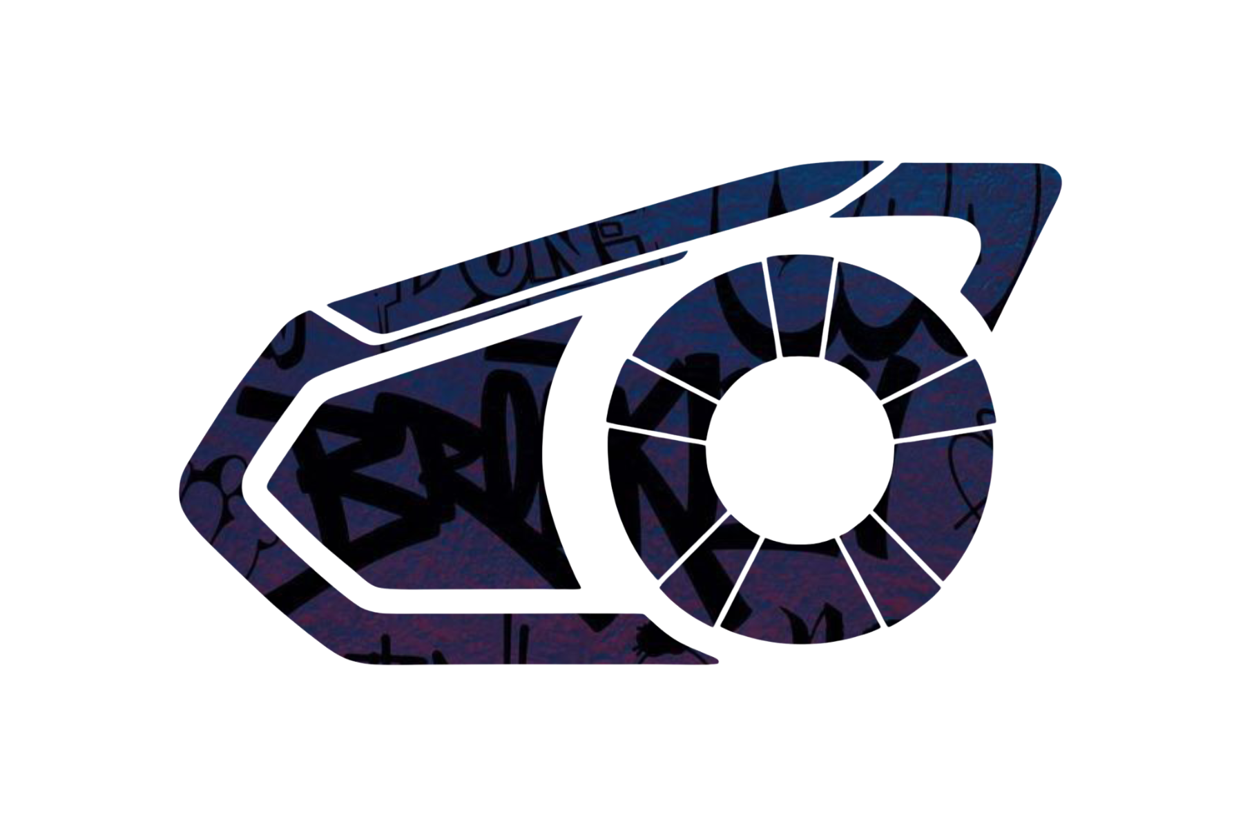 Skin for Sena 30K: CYAN PURPLE GRAFFITI