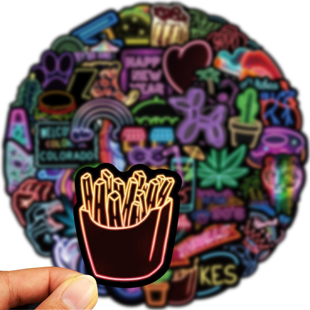 Assorted Set of Neon Stickers 50PK