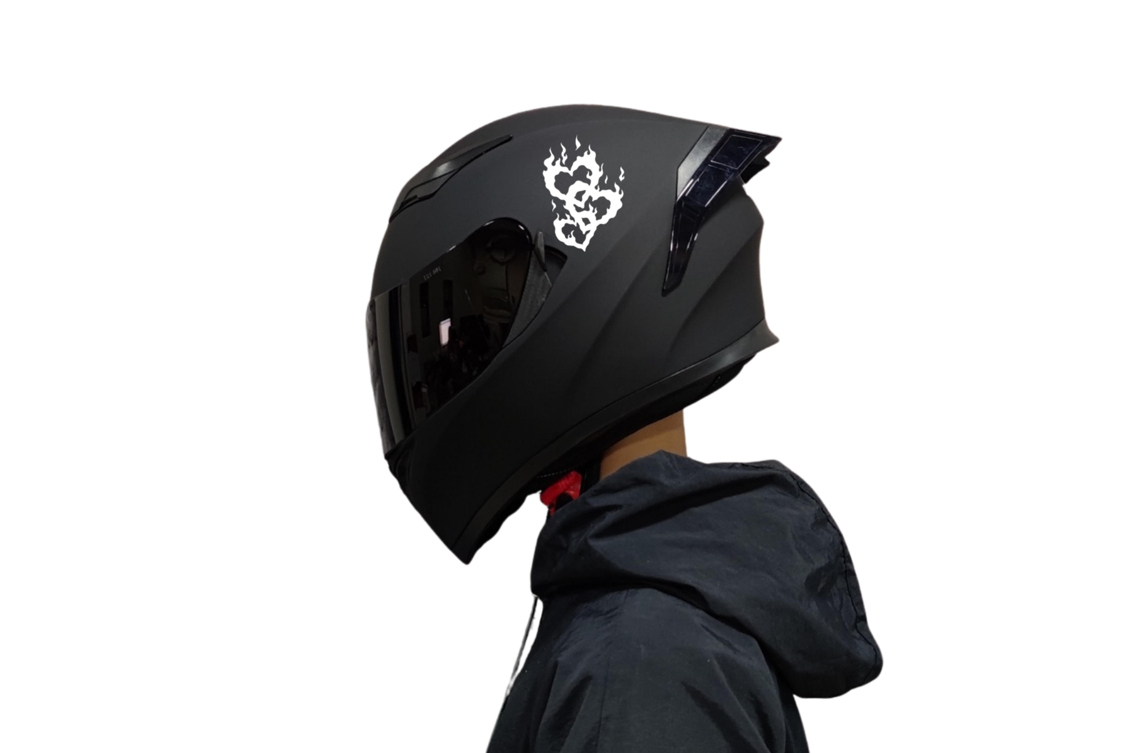 Triple Heart Helmet Sticker