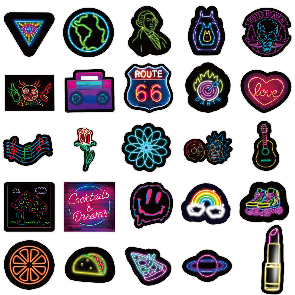 Neon Graffiti Stickers 50PK