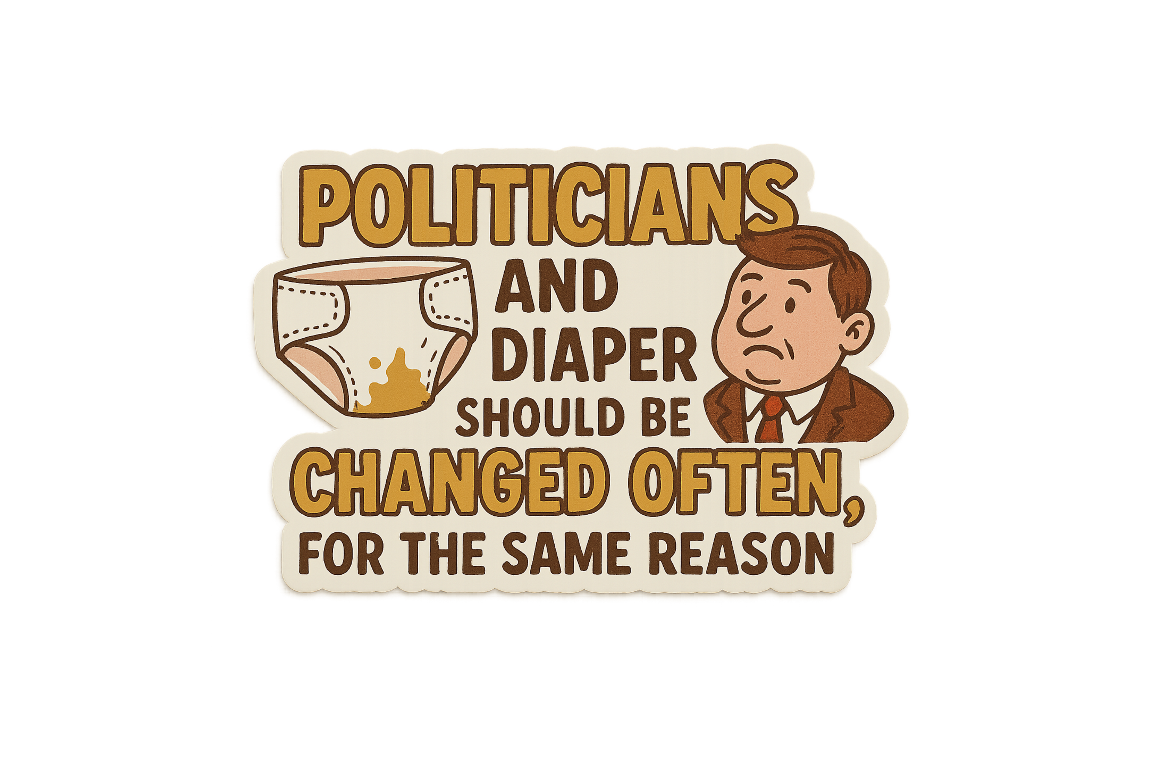STICKER: POLITICIANS AND DIAPER