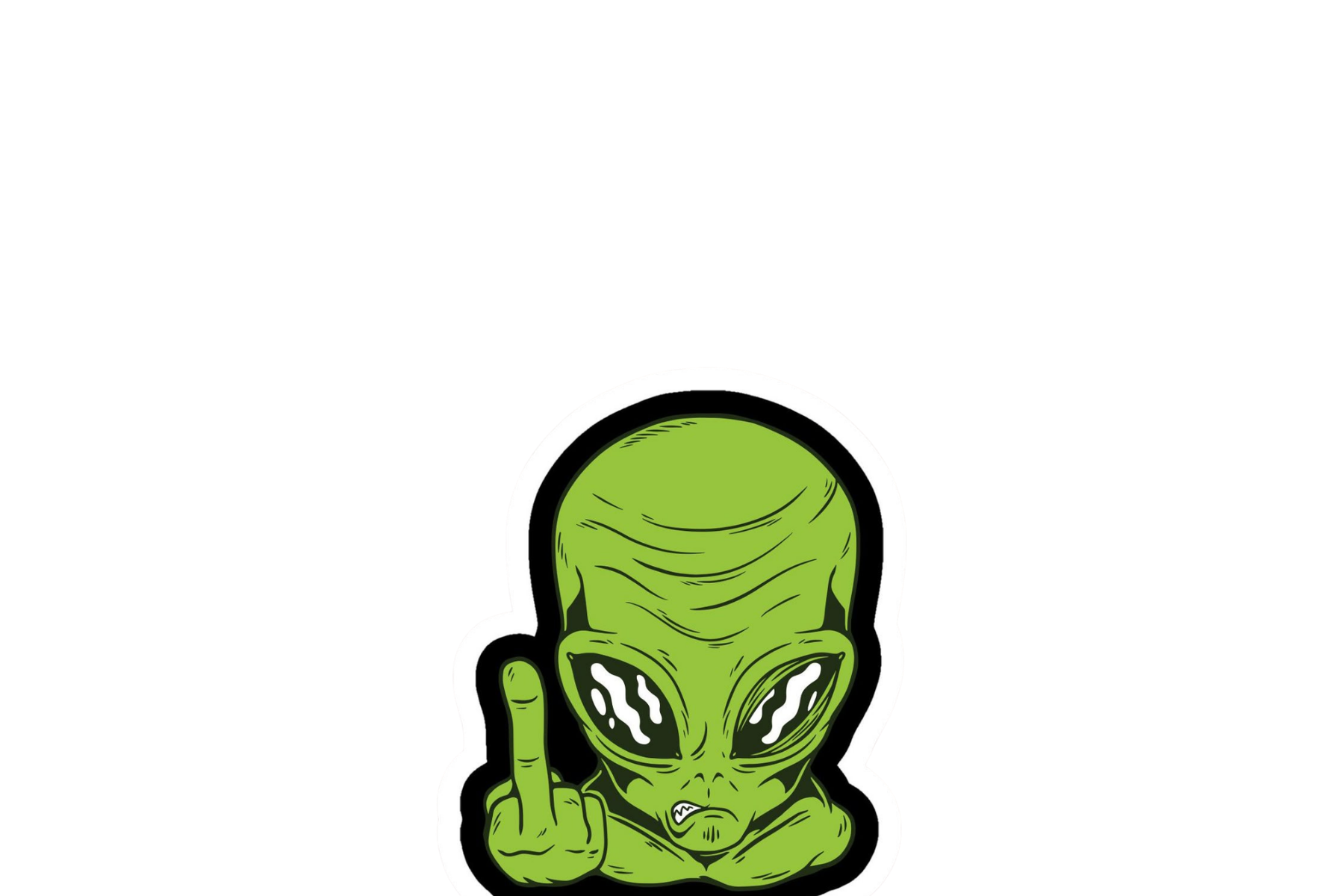 STICKER: GREEN ALIEN (MORE DETAILED)