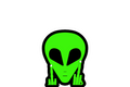 Peeper Sticker: GREEN ALIEN (DOUBLE FINGER)