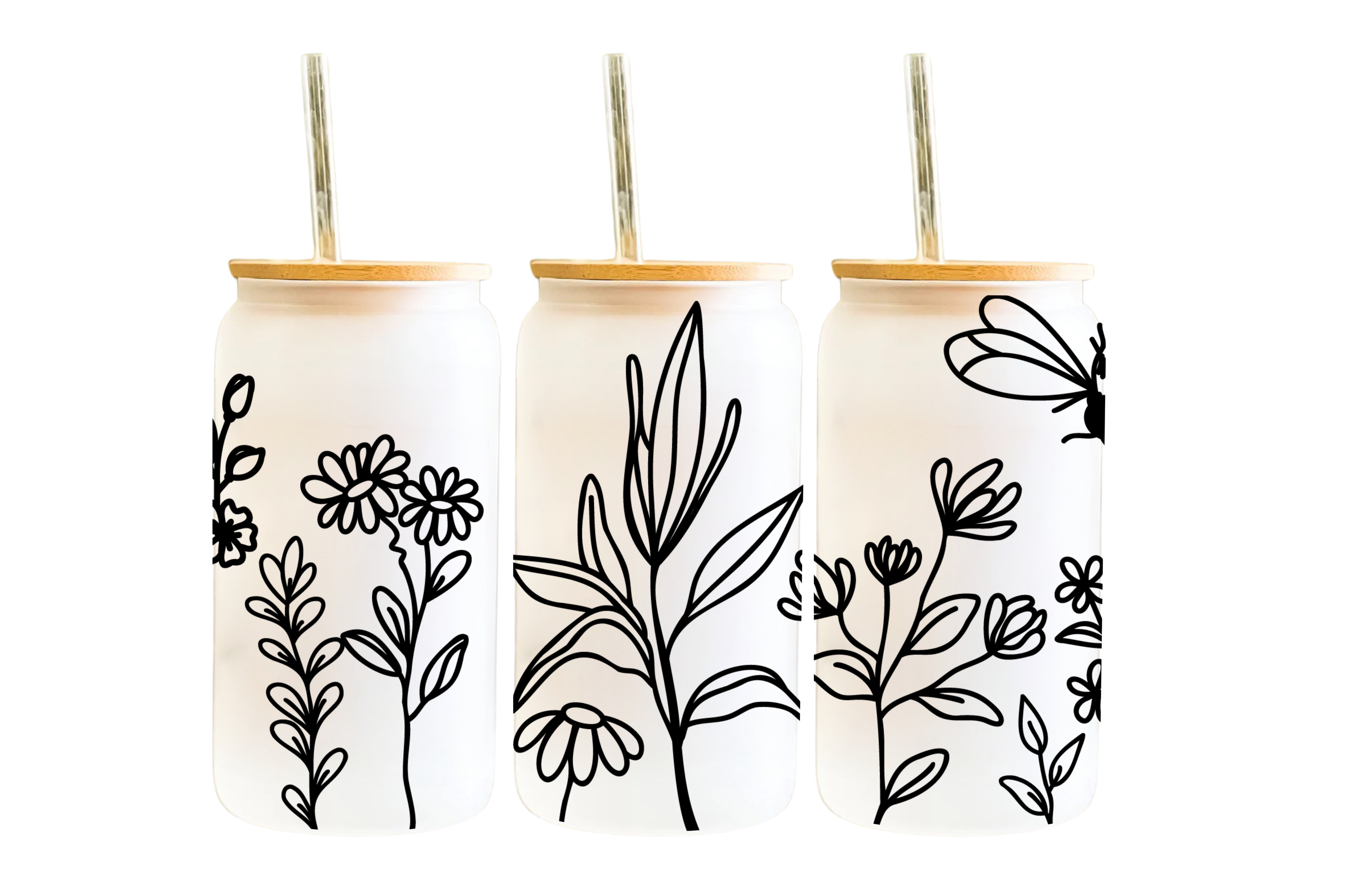 16 OZ WRAP: FLOWERS & BEES