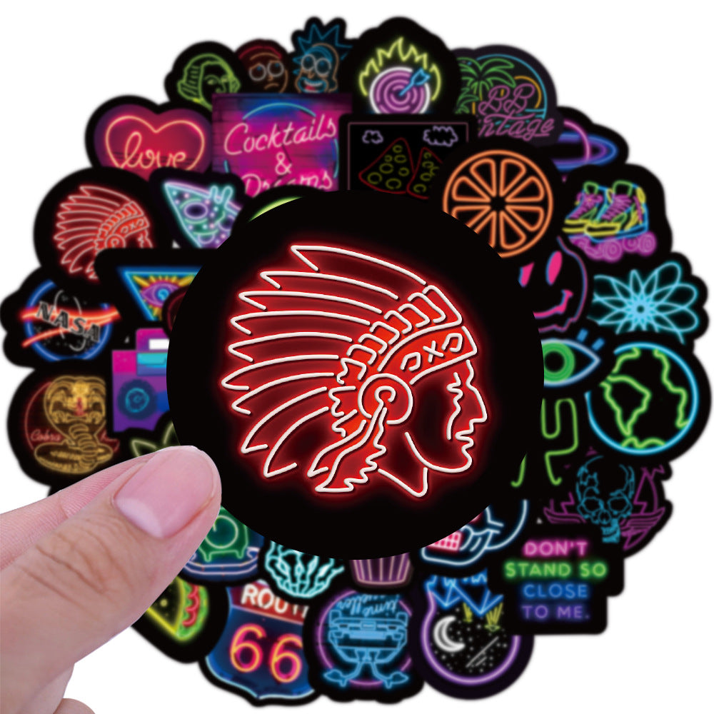 Neon Graffiti Stickers 50PK