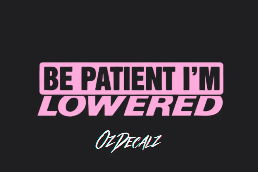 BE PATIENT IM LOWERED STICKER - OZDecalz