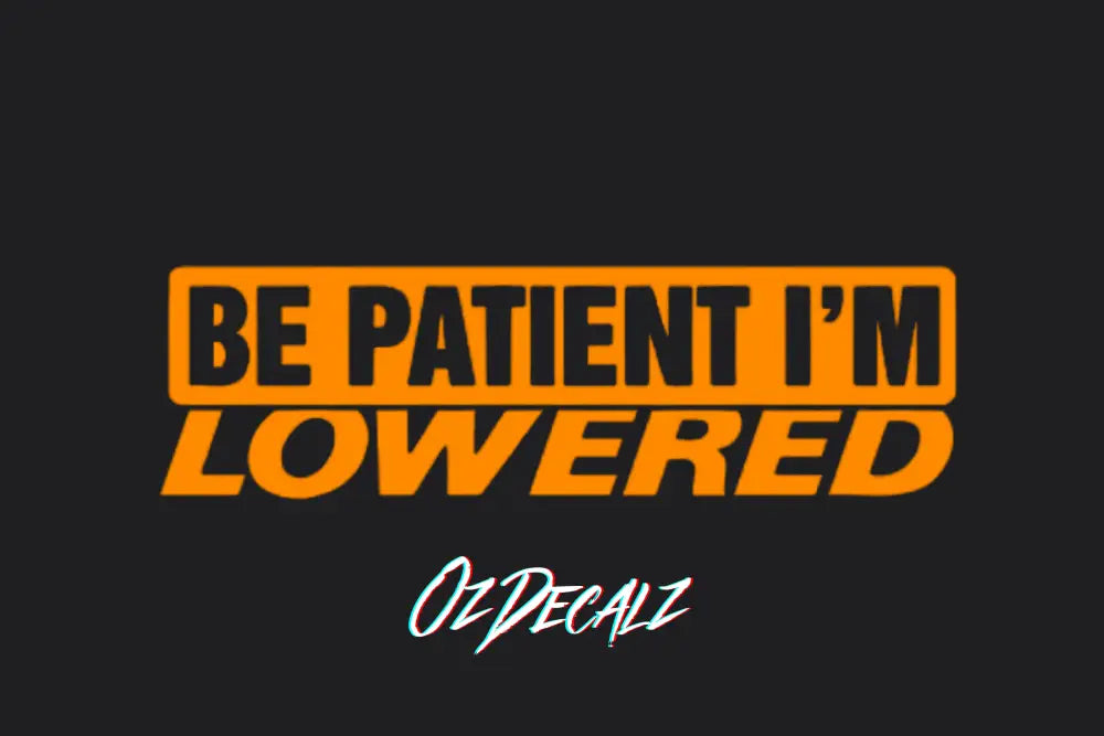BE PATIENT IM LOWERED STICKER - OZDecalz