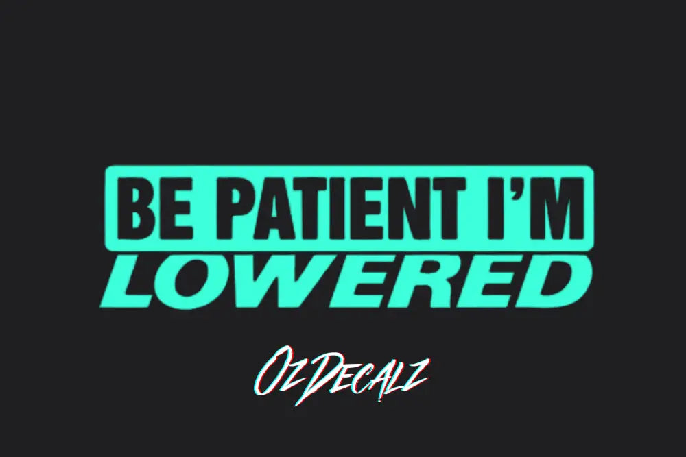 BE PATIENT IM LOWERED STICKER - OZDecalz
