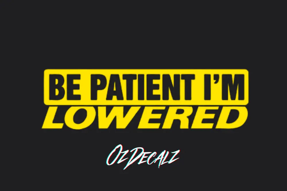 BE PATIENT IM LOWERED STICKER - OZDecalz