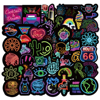 Neon Graffiti Stickers 50PK