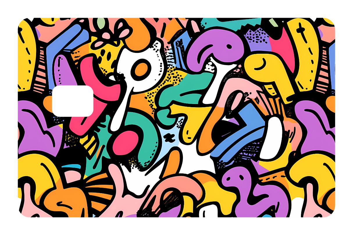 CARD WRAP: COLOURED DOODLE