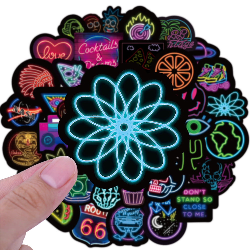 Neon Graffiti Stickers 50PK