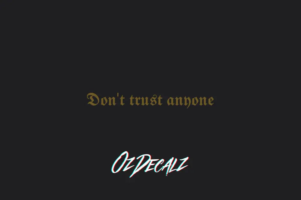 DON'T TRUST ANYONE STICKER - OZDecalz