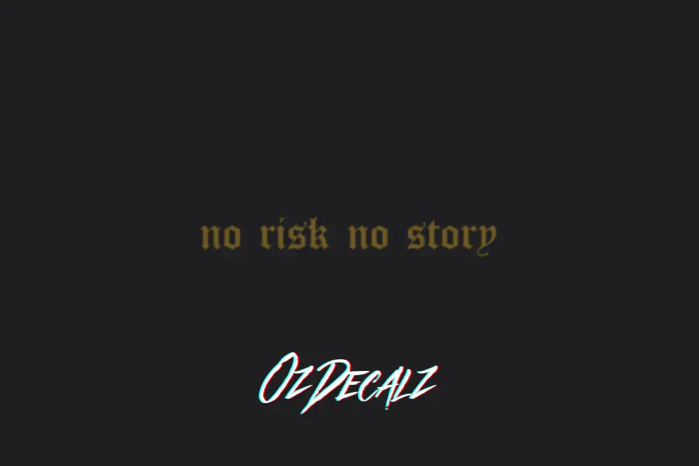 NO RISK NO STORY STICKER - OZDecalz