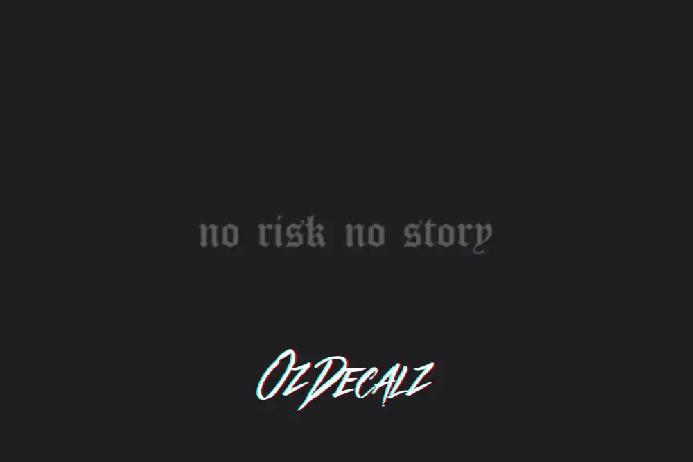 NO RISK NO STORY STICKER - OZDecalz