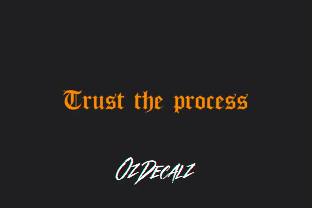 TRUST THE PROCESS STICKER - OZDecalz