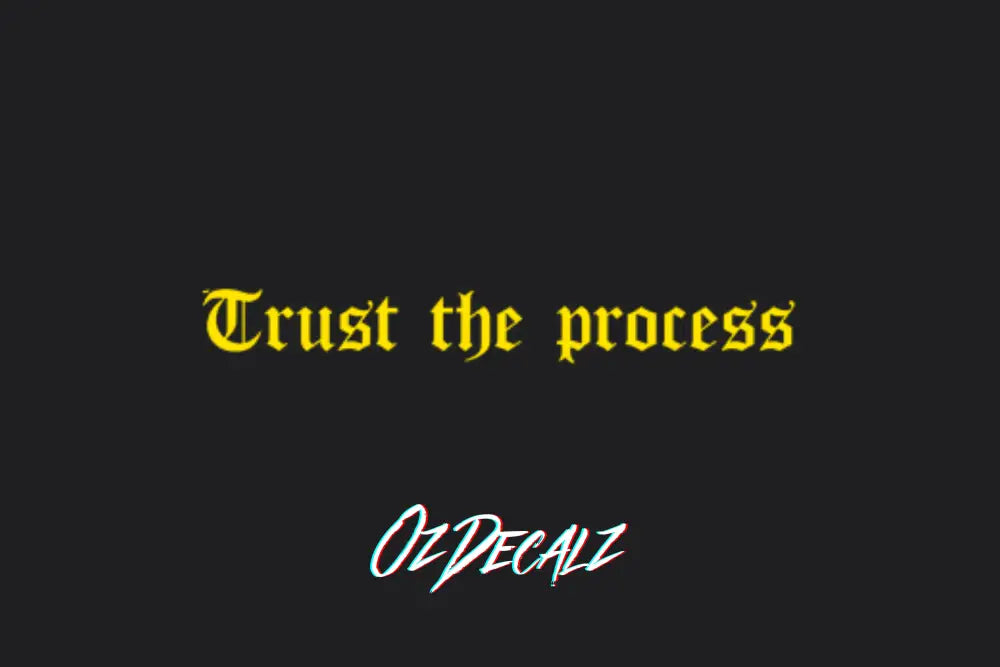 TRUST THE PROCESS STICKER - OZDecalz