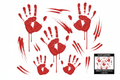 Bloody Handprint Window Stickers - Glass Palm Print Decals