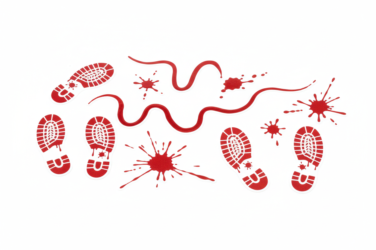 Bloody Footprint Stickers - Blood Trail Shoe Print Effects